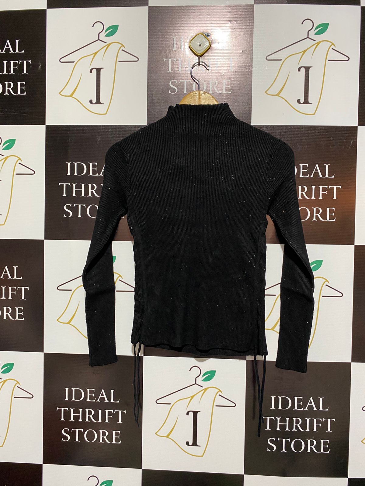 Intruder |M/L| BUST 15| Black Sparkle Cut-Out Top