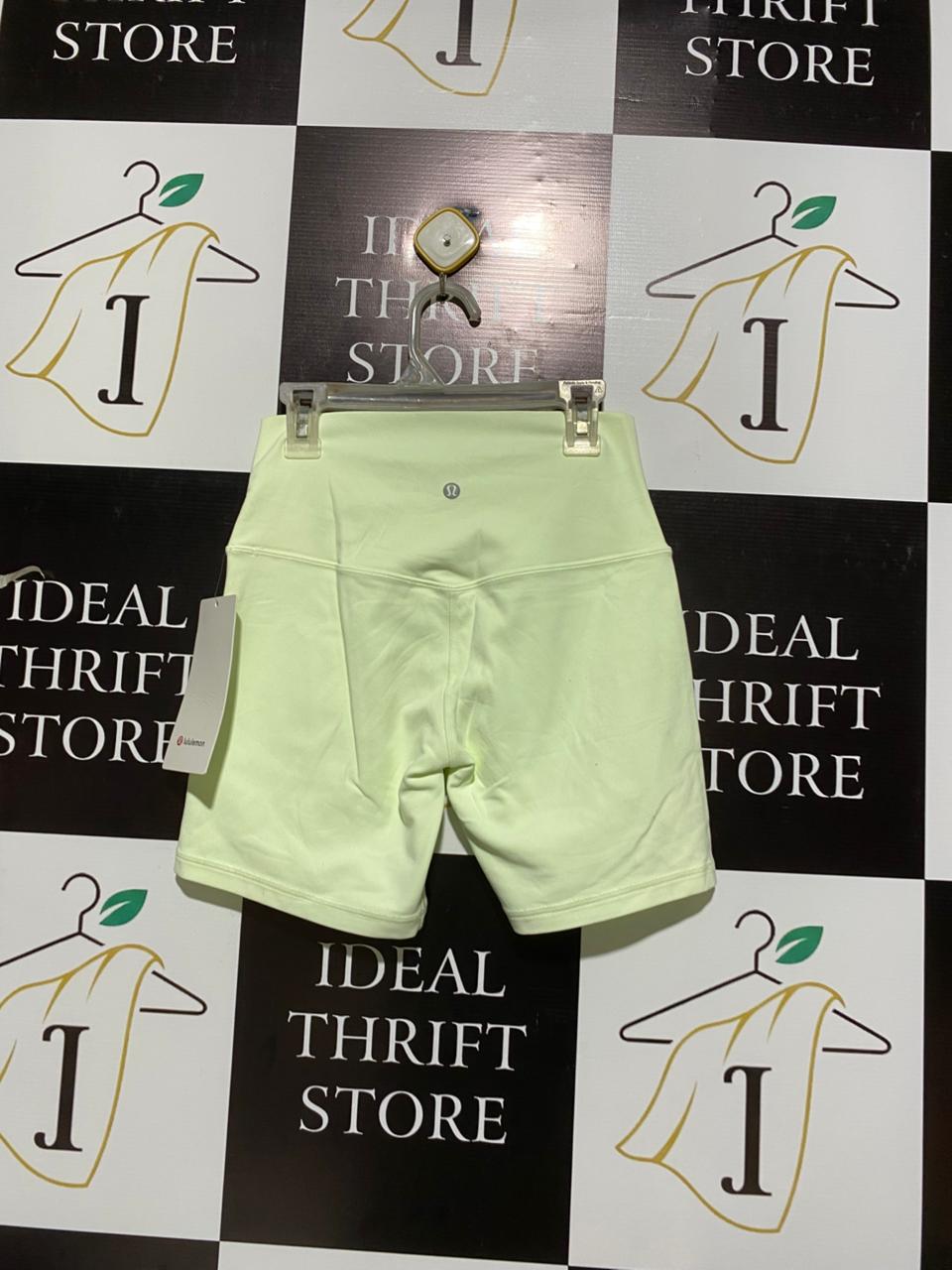 LULULEMON |S| WAIST 24| High-Rise Shorts 6" – Pale Lime Green Yoga Biker Shorts