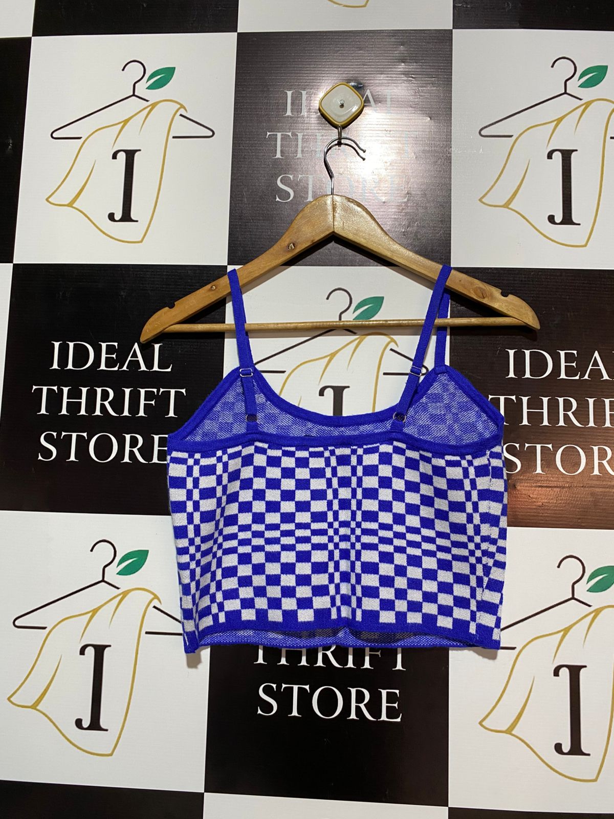 JAY JAYS |M| BUST 15| London Rag Checkerboard Spaghetti Crop Top