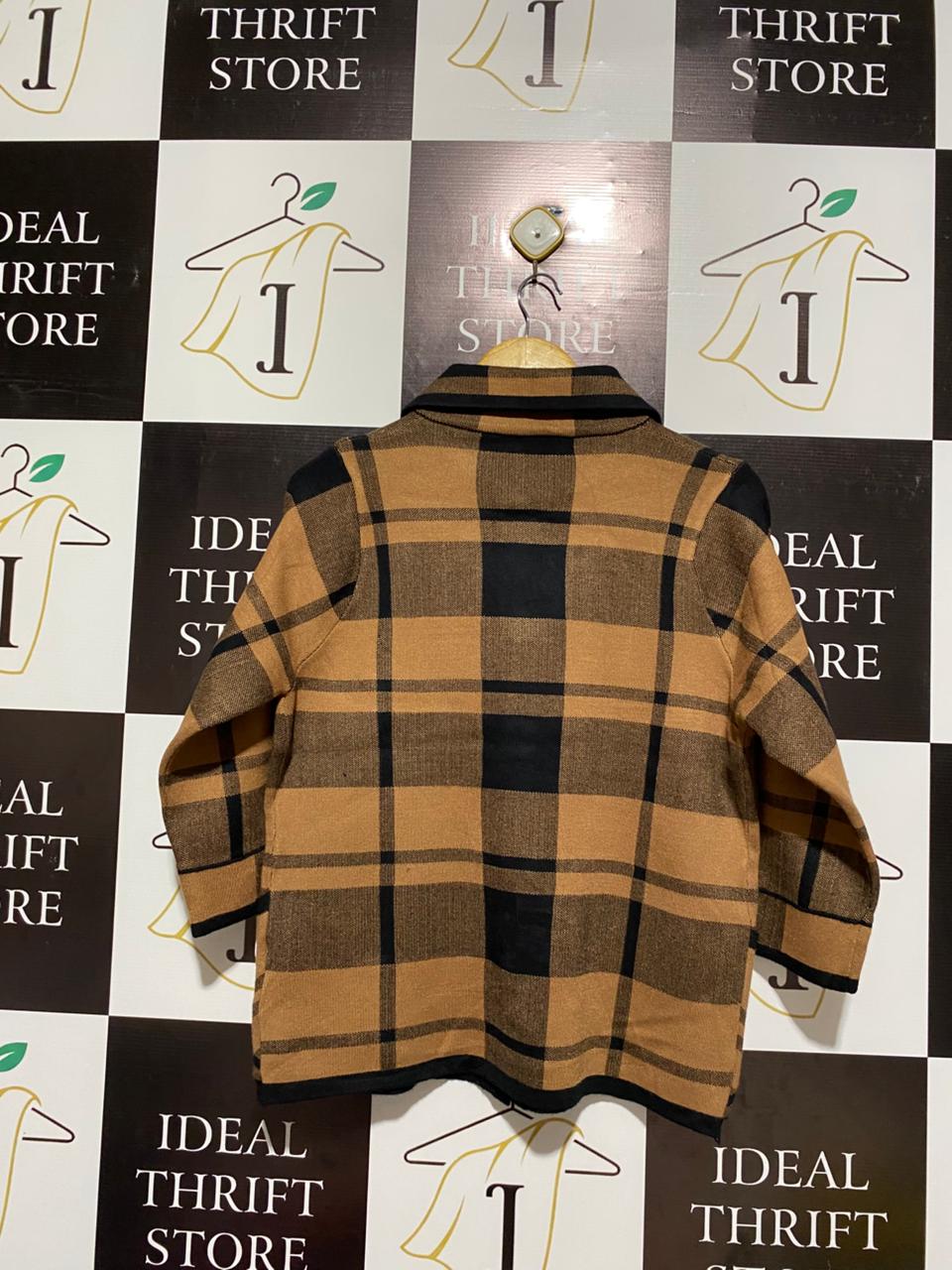 Brown And Black Plaid Knit Jacket |XL| BUST 19|