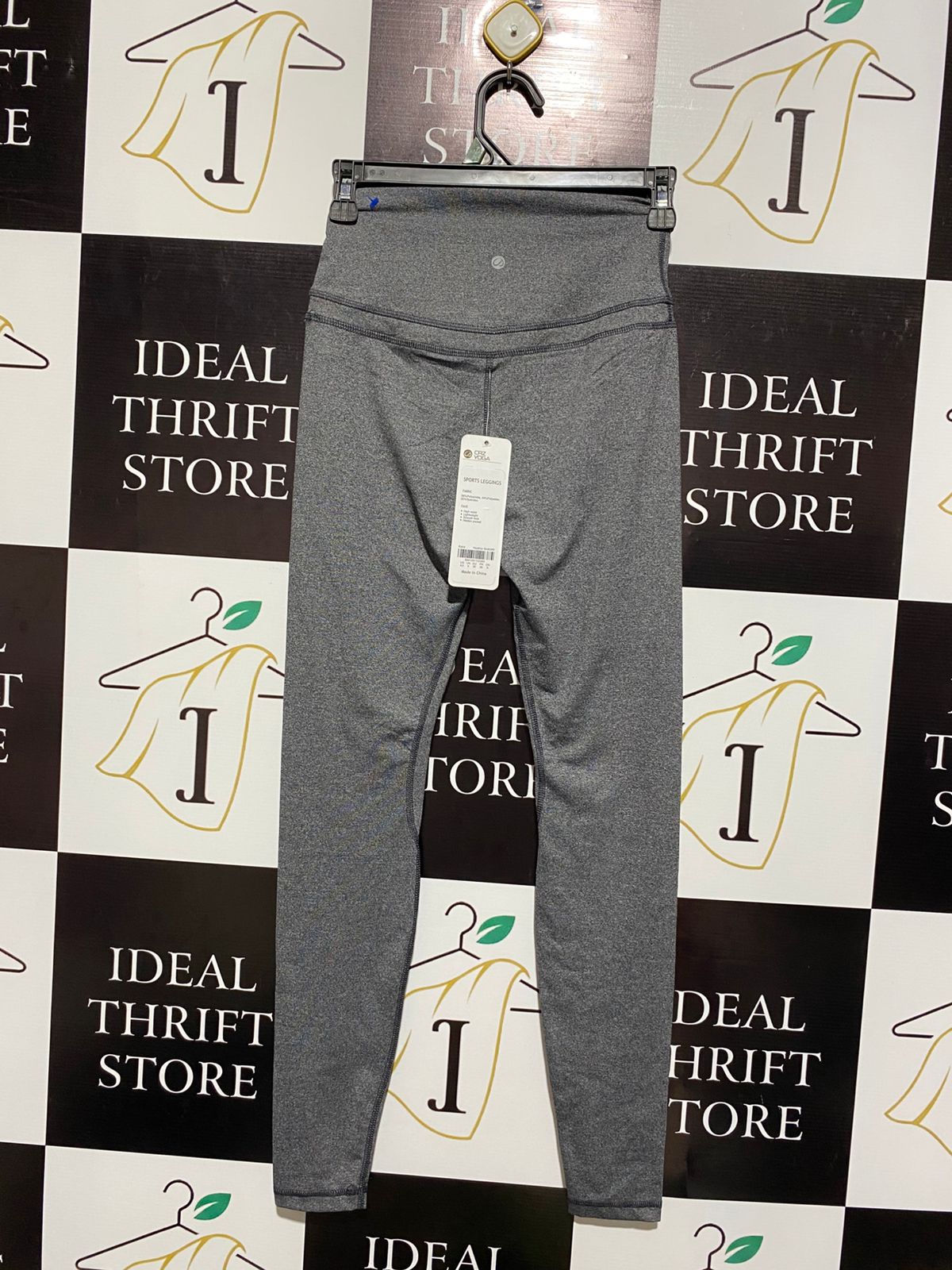 CRZ YOGA|XS|WAIST 24|C9|GREY TEXTURED HIGH-WAISTED ATHLETIC LEGGINGS