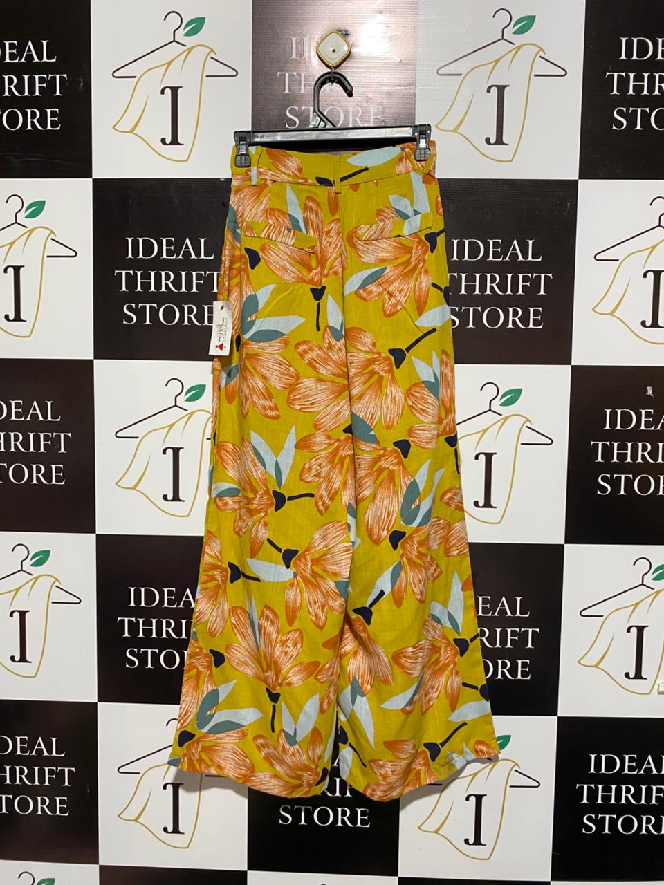 LOVE & HARMONY |S| WAIST 24| Wide-Leg Floral Print Palazzo Pants