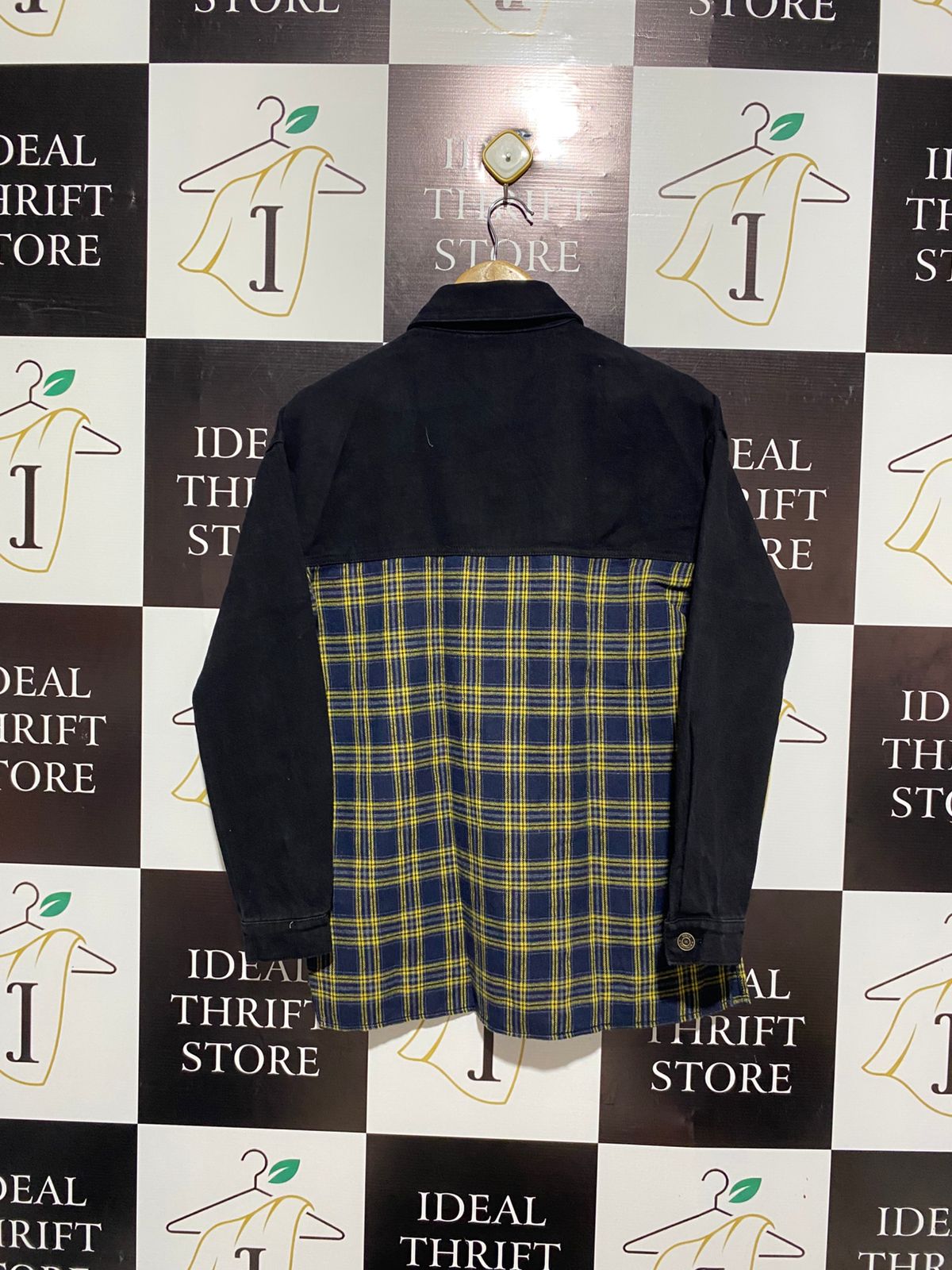 MISSGUIDED |L| BUST 20| Petite Spliced Check Denim Shirt