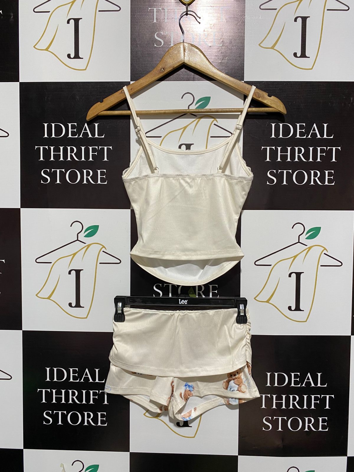 SHEIN |XS| Lace-Trim Spaghetti-Strap Camisole and Matching Pleated Shorts