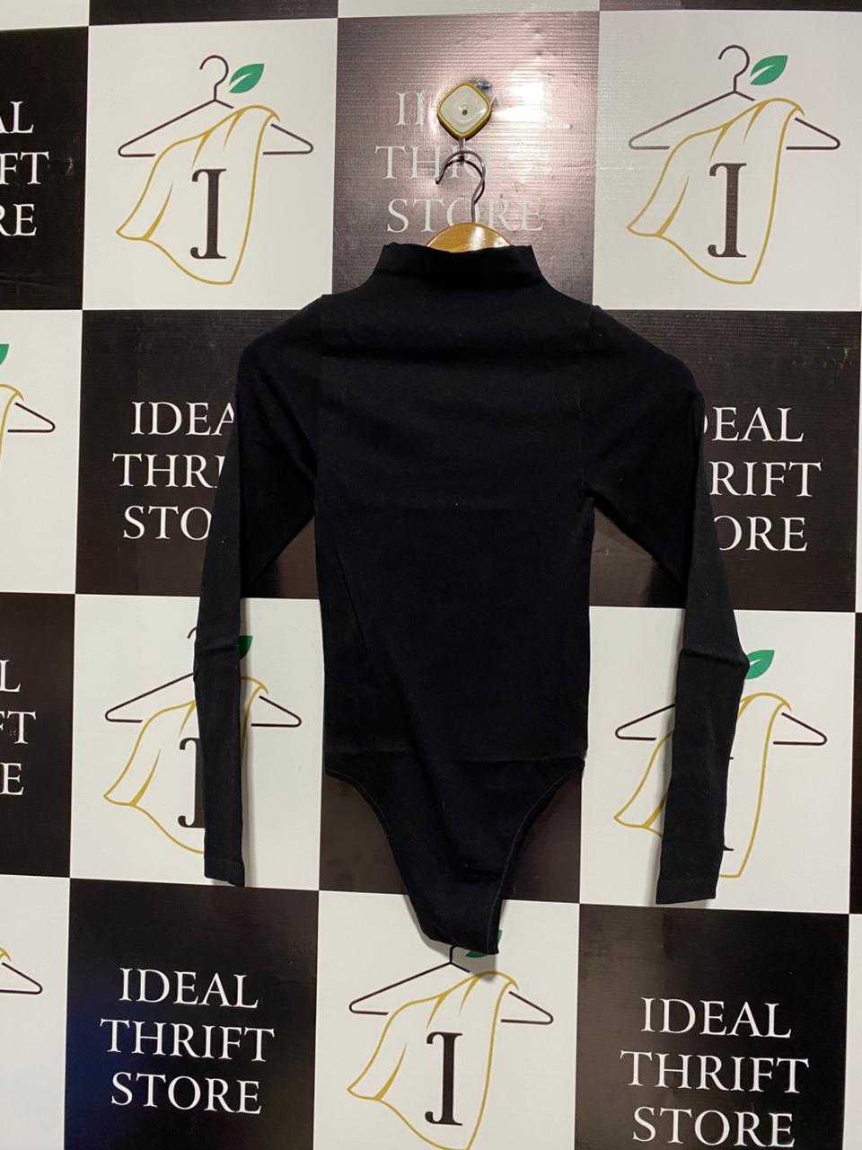 COUNTRY ROAD |XS| BUST 10| black long-sleeve ribbed turtleneck bodysuit