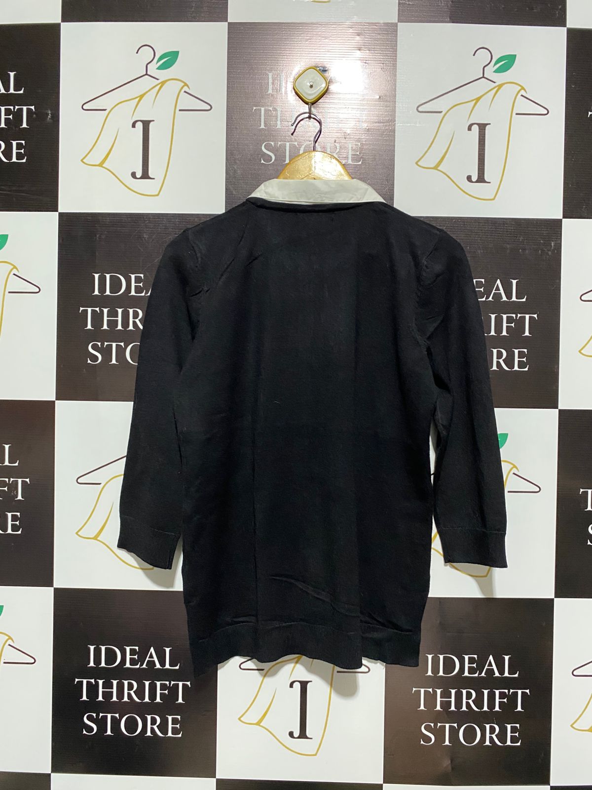 CABLE & GAUGE |M| Black Long-Sleeve Knit Top