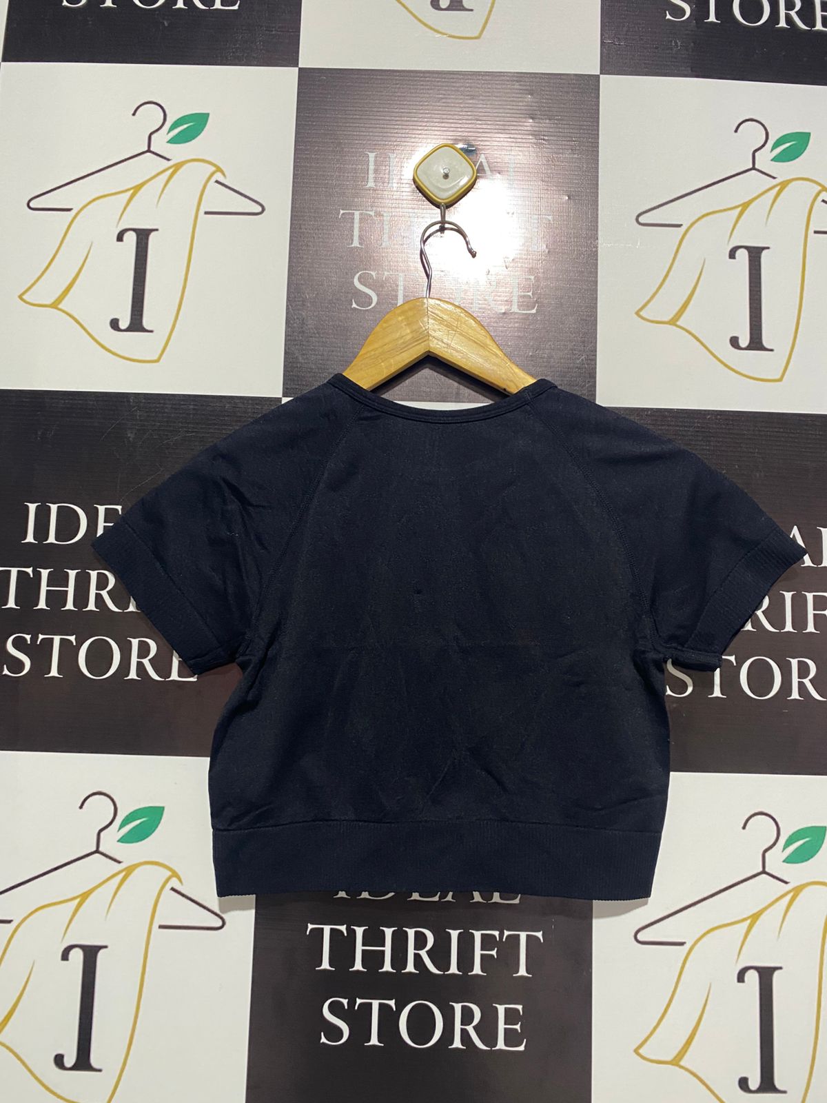 ANKO |S| BUST 14| Black Seamless Short-Sleeve Crop Top