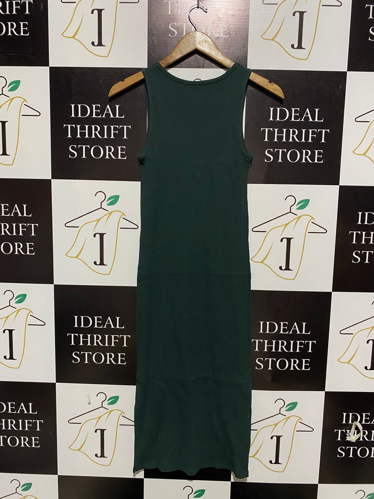 WOMAN |XS| BUST 12| Dark Green Sleeveless Bodycon Midi Dress