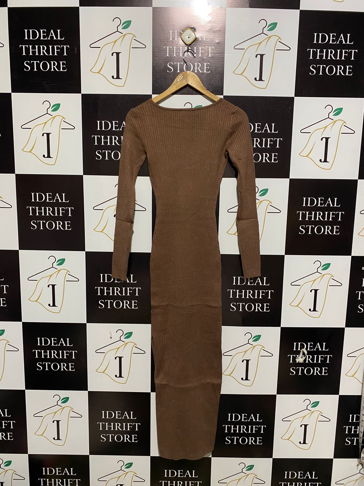 MESHKI |S| BUST 13| Brown Scoop Neck Maxi Dress