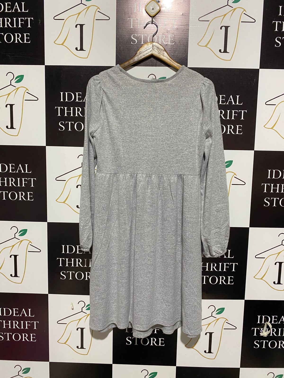 GEORGE |L| BUST 19| Grey Long-Sleeve Babydoll Dress