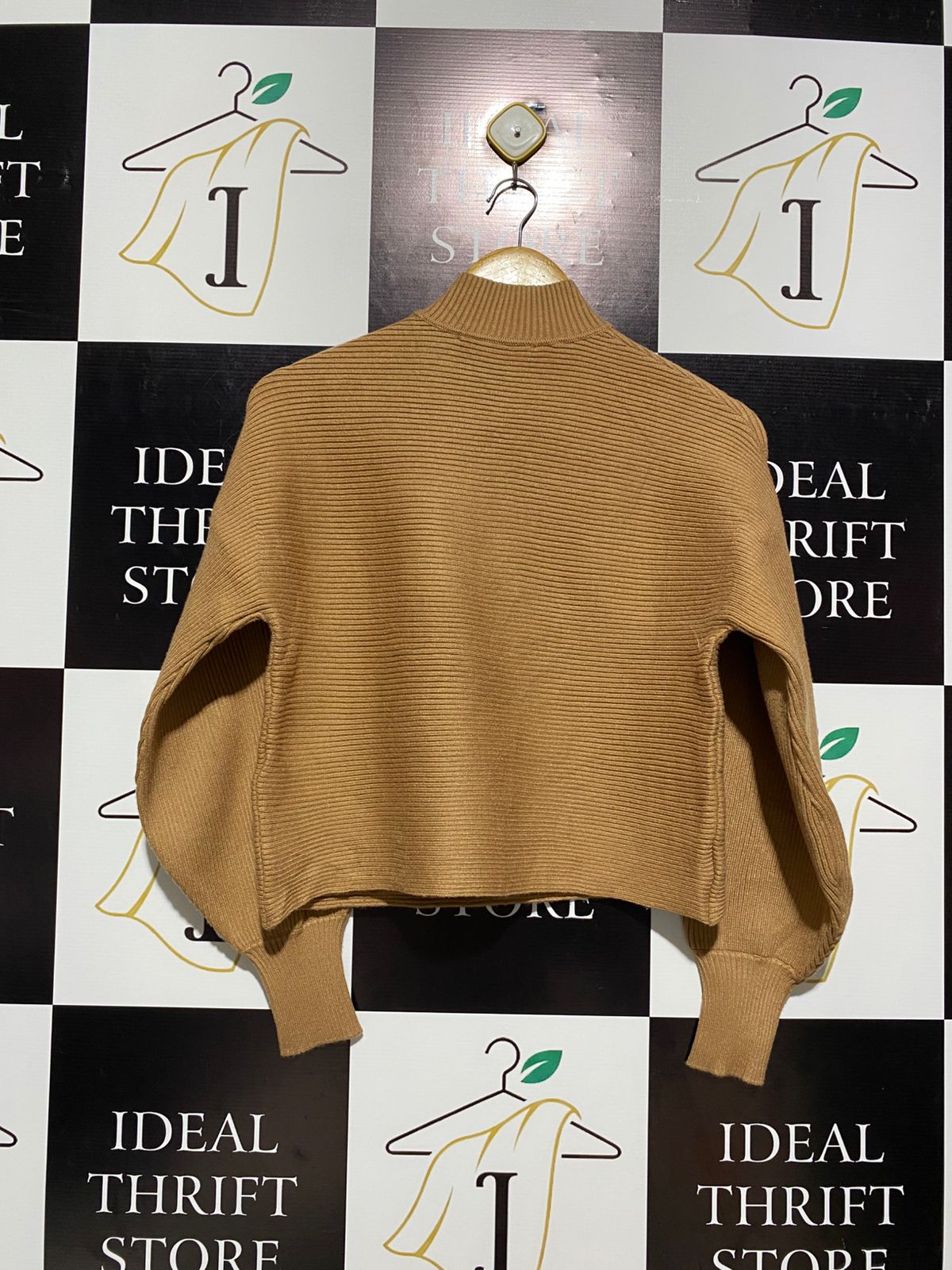 ZARA |S| BUST 18| Ribbed, Dolman-Sleeve Mock Neck Sweater