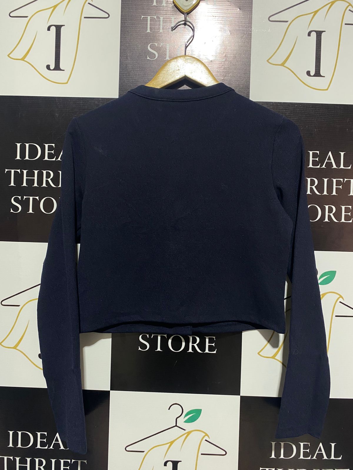H&M |S| BUST 17| NAVY BLUE CROPPED MILITARY-STYLE JACKET