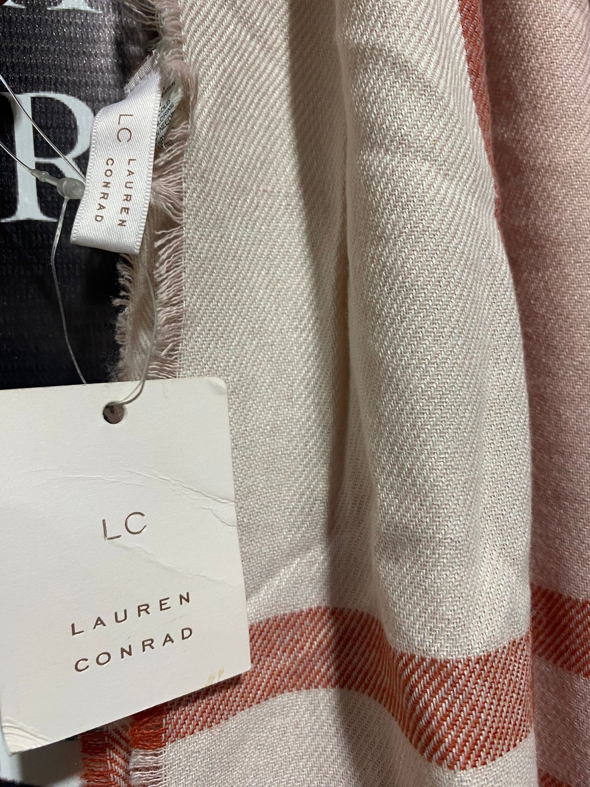 LAUREN CONRAD | Light Pink And Red Plaid Scarf or Wrap