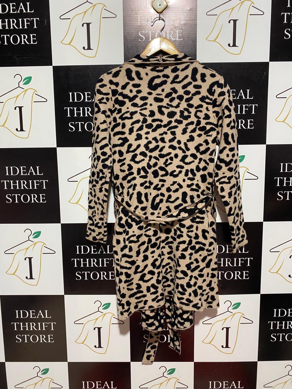 MIRADE |S/M| BUST 17| LEOPARD PRINT OPEN-FRONT CARDIGAN