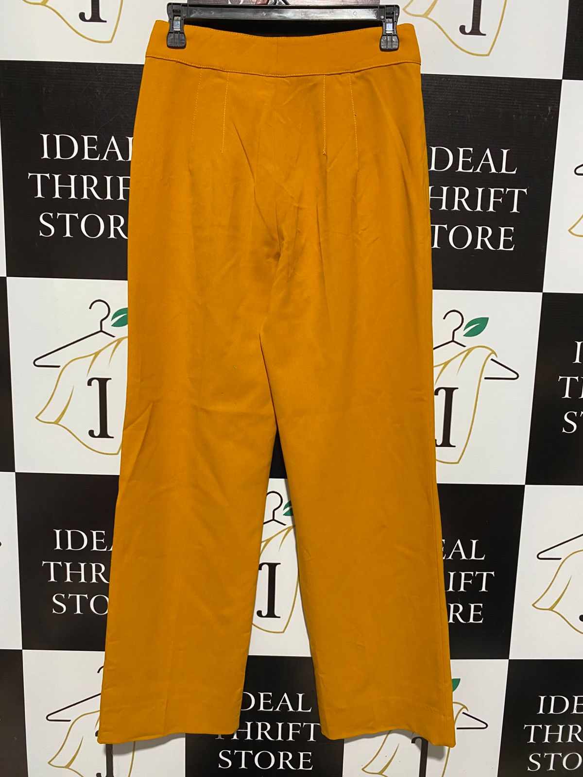 ZARA |XS| WAIST 28| WOMEN'S HIGH-WAISTED STRAIGHT-LEG TROUSERS - MUSTARD YELLOW
