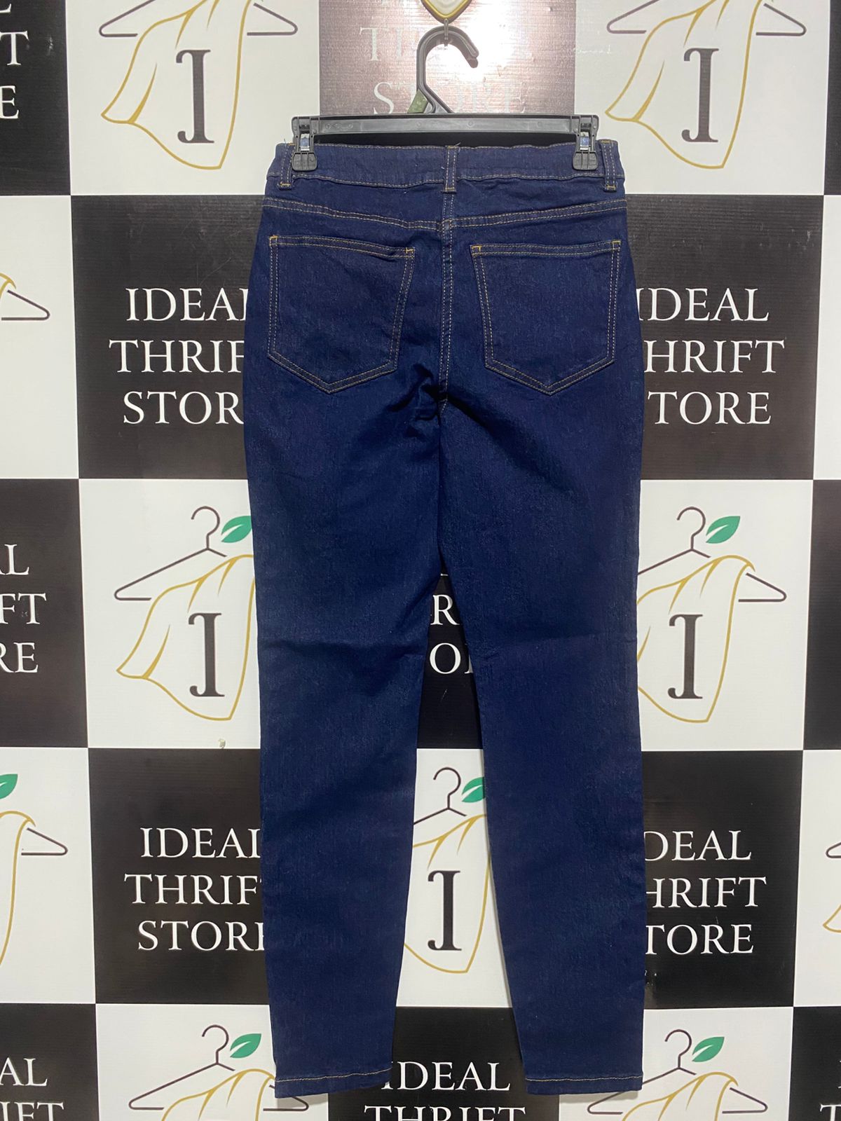 ESSENTIALS DENIM |M| WAIST 28| WOMEN'S HIGH-RISE STRETCH SKINNY JEANS - INDIGO BLUE