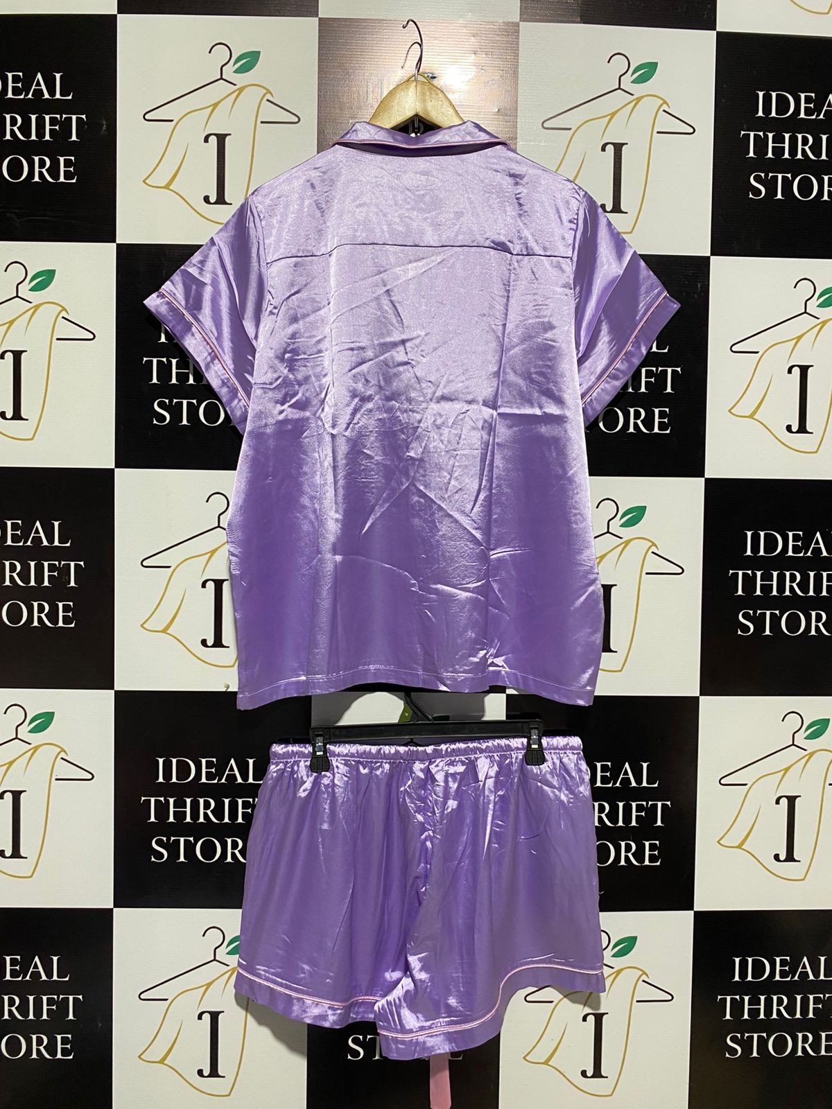 SWEET THING |XL| WOMEN'S SATIN PYJAMA SHORT SET IN LAVENDER