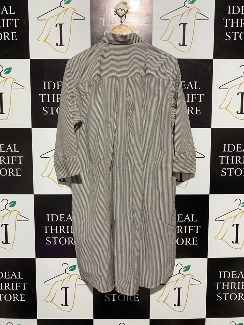 UNIQLO |XL| BUST 23| VERTICAL STRIPED COLLARED SHIRT DRESS