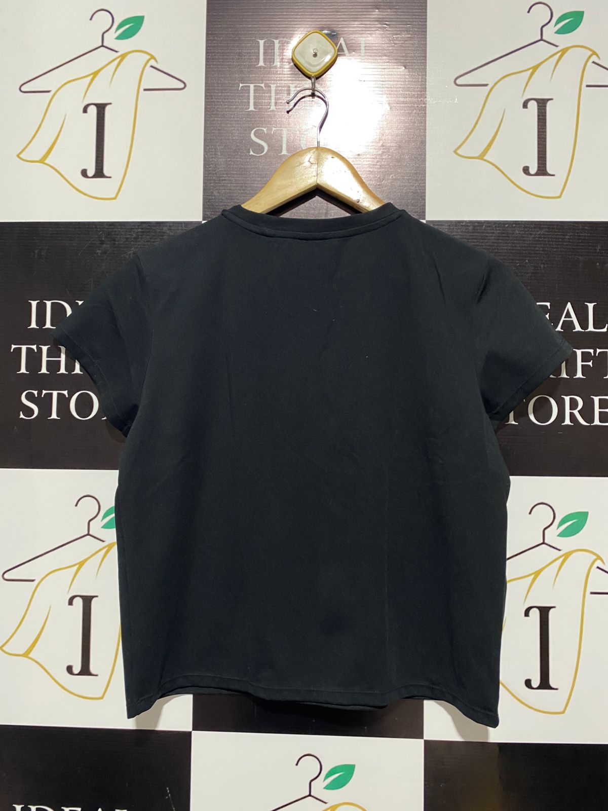 ANKO |L| BUST 18| C2 | BLACK CREW-NECK SHORT-SLEEVE T-SHIRT