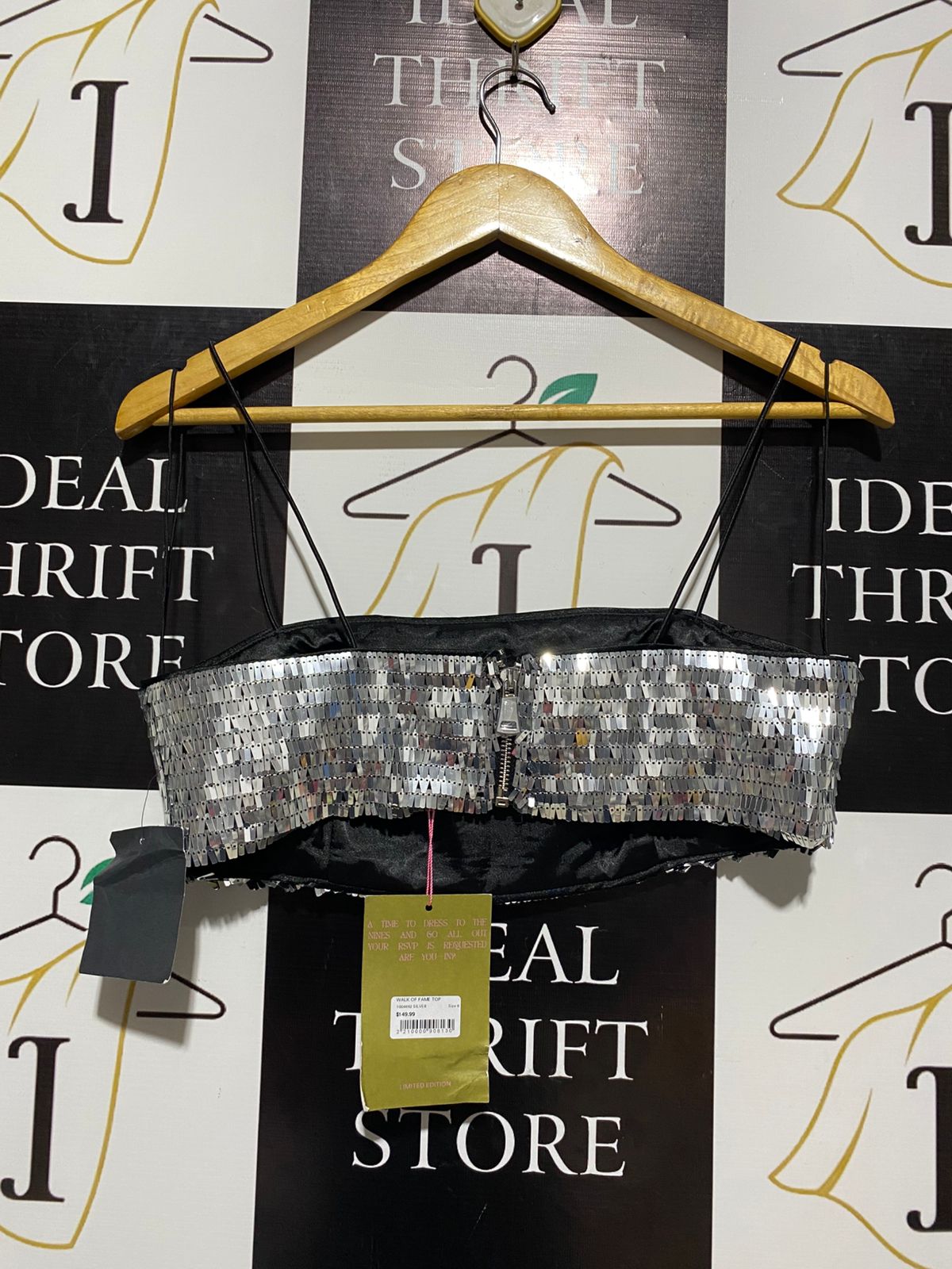 SHEIKE |M| BUST 16| SILVER SEQUIN CROP TOP