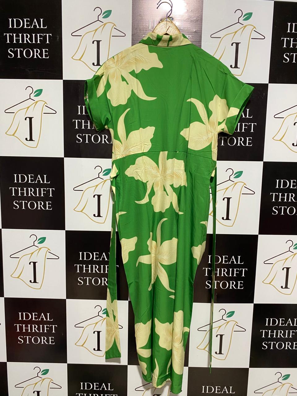 STRIKING EMERALD GREEN SHIRT DRESS |M| BUST 19|