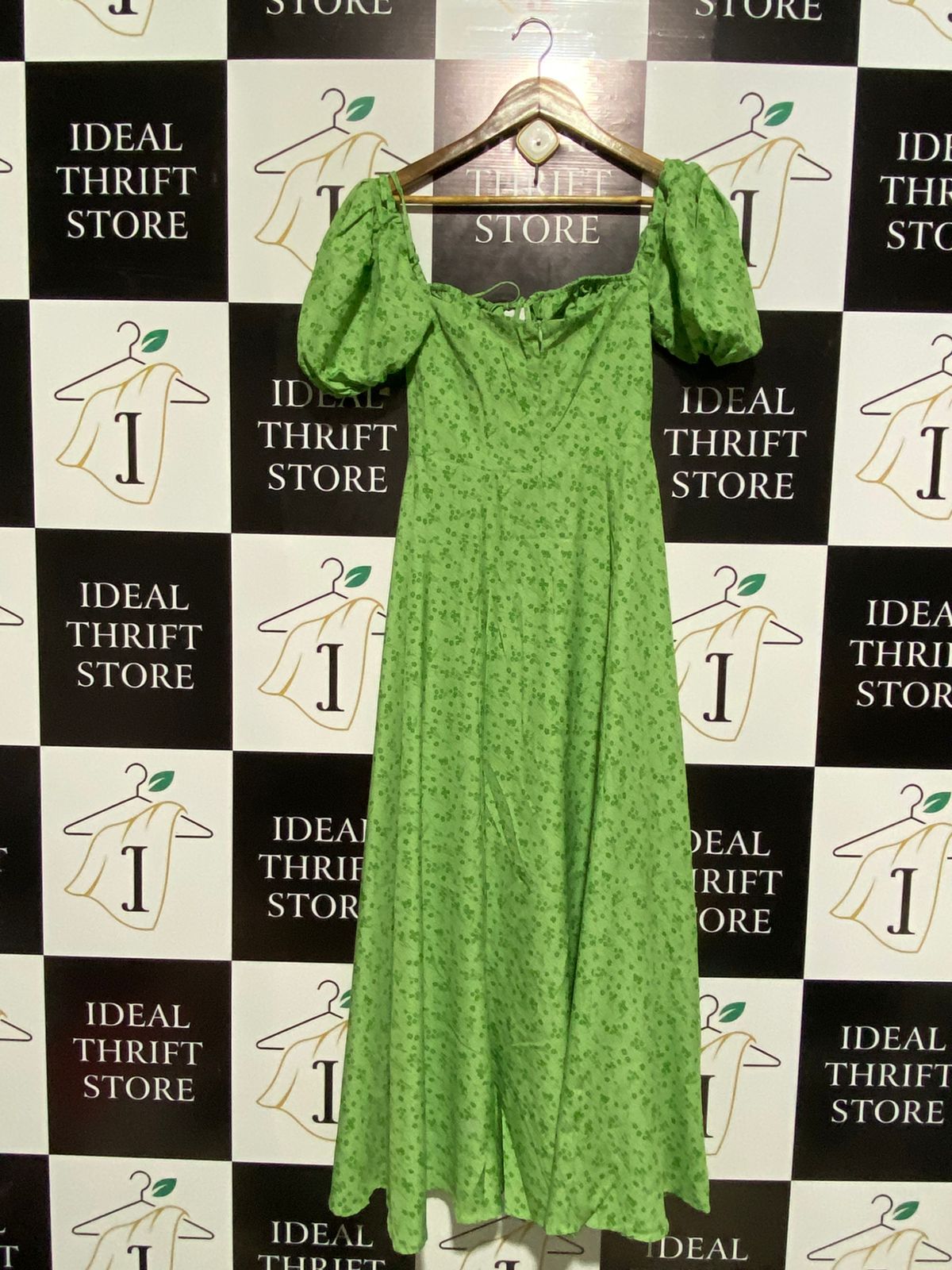 VIBRANT MEADOW PUFF-SLEEVE MAXI DRESS |S| BUST 14|