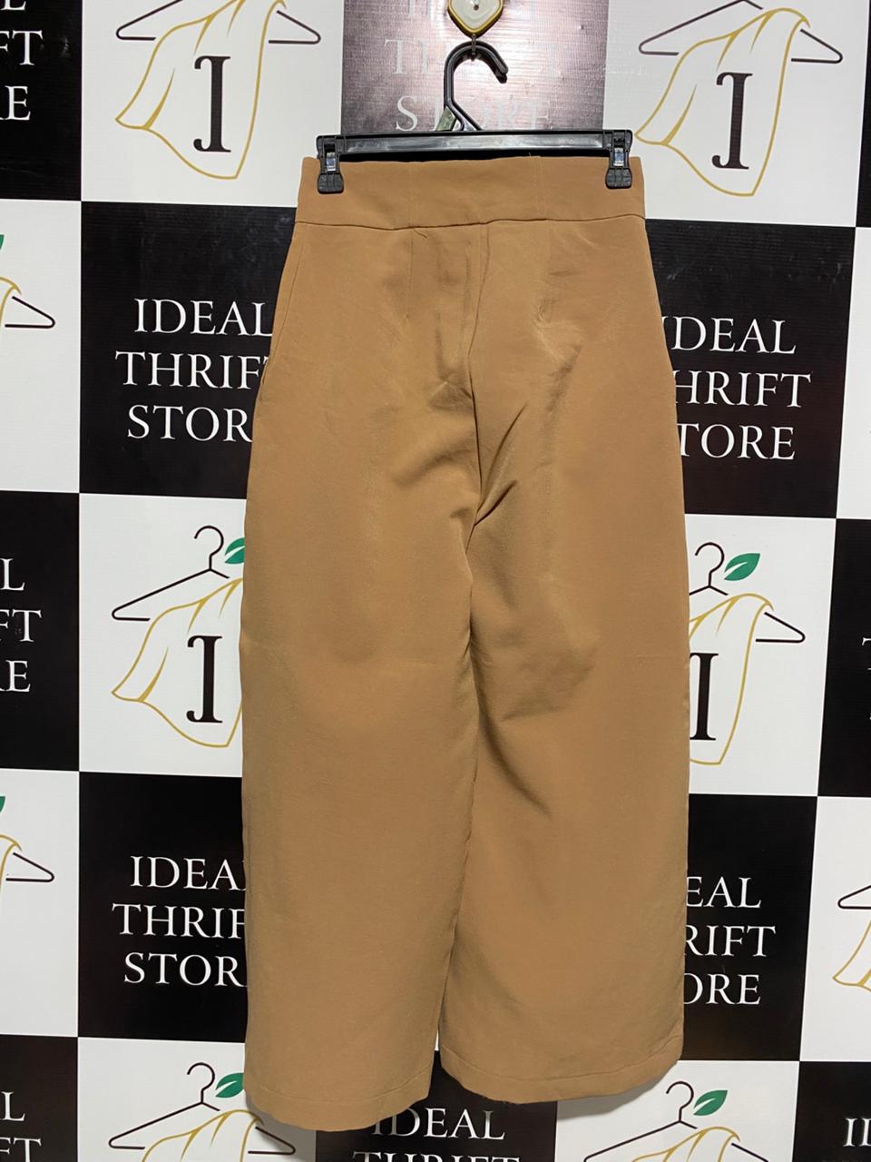 TEMT |M| WAIST 26| WOMEN’S HIGH-WAISTED WIDE-LEG TROUSERS - SOPHISTICATED CAMEL BROWN