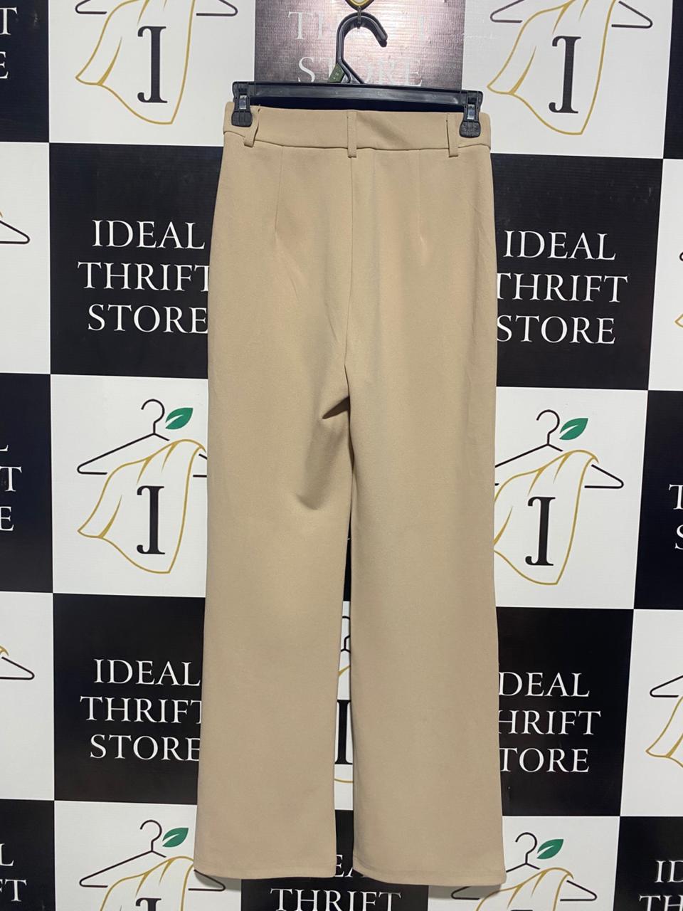 VRG GRL |M| WAIST 26| TAILORED BEIGE STRAIGHT-LEG PANTS