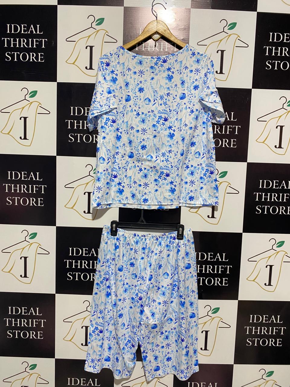 BLUE FLORAL BOTANICAL PYJAMA SET |XL|