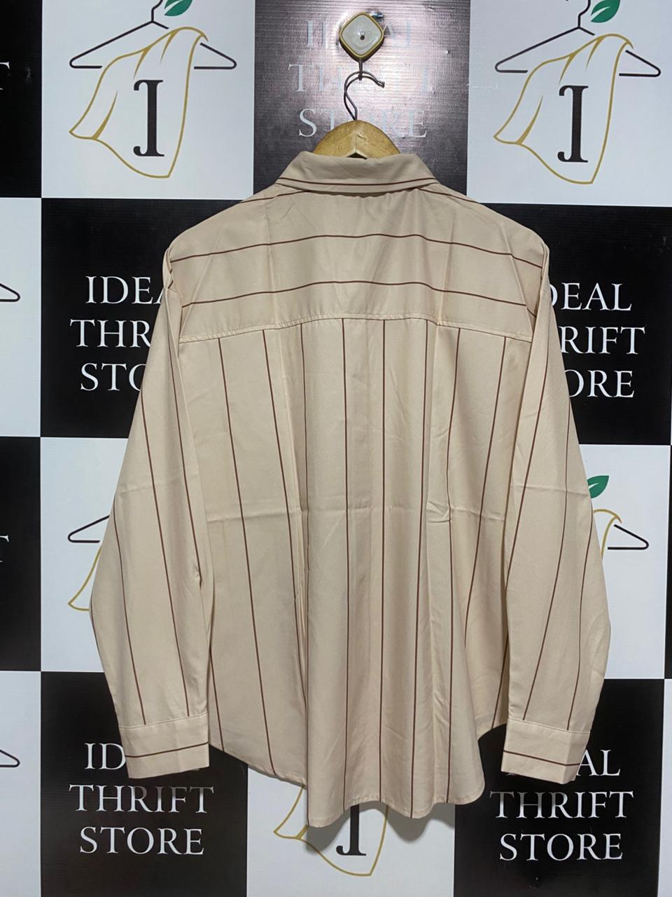 SHEIN |XL| BUST 24| OVERSIZED VERTICAL STRIPE BUTTON-DOWN SHIRT