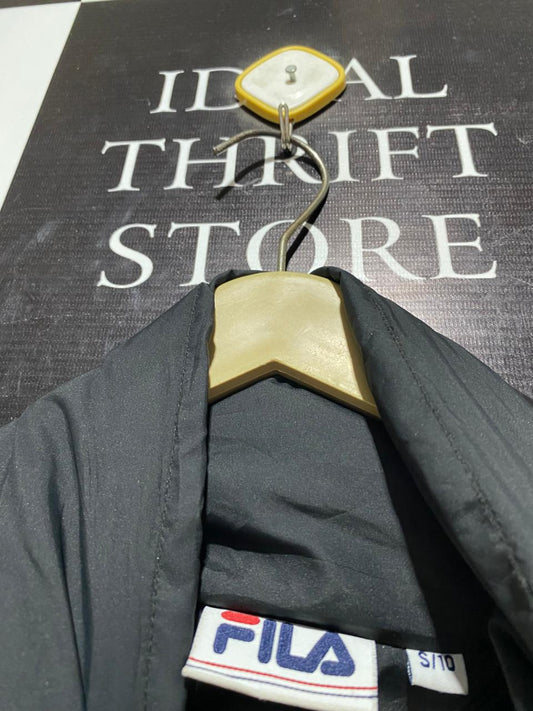 FILA |S| BUST 22| WOMEN’S BLACK CROPPED PUFFER JACKET WITH HIGH COLLAR AND ADJUSTABLE HEM