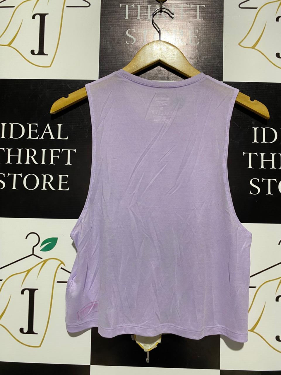REEBOK |S| BUST 17| ACTIVEWEAR CROPPED TANK – LIGHTWEIGHT LAVENDER MUSCLE TEE WITH ICONIC LOGO