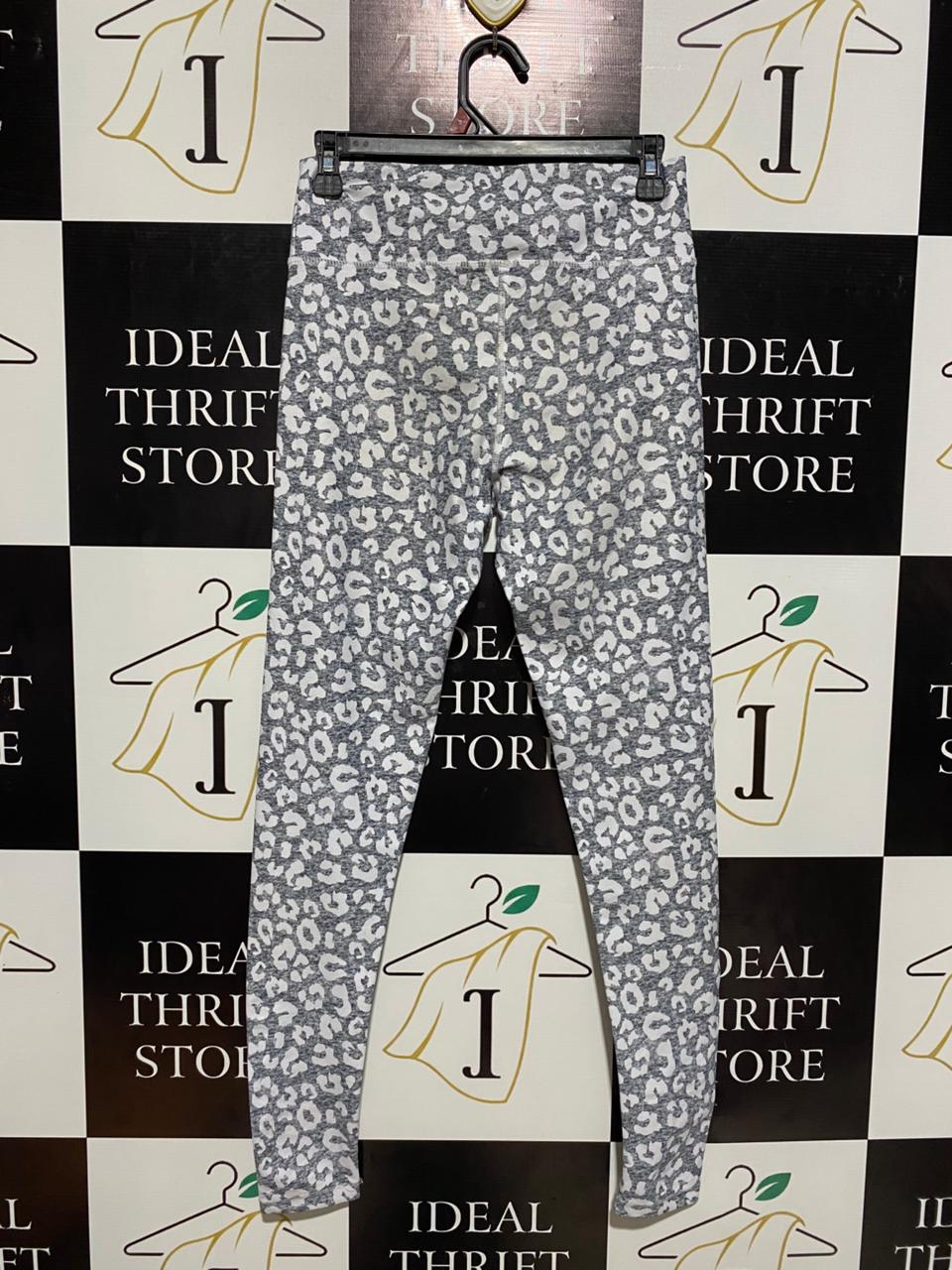 SEED |S| WAIST 26| GREY LEOPARD PRINT PERFORMANCE LEGGINGS