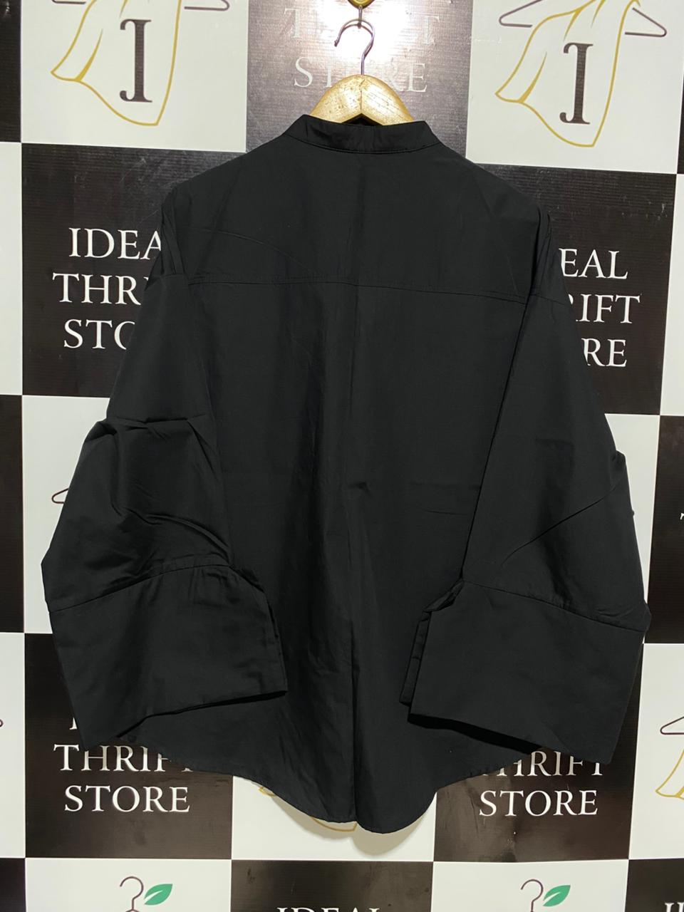 SHEIN |L| BUST 25| BLACK OVERSIZED BUTTON-UP BLOUSE