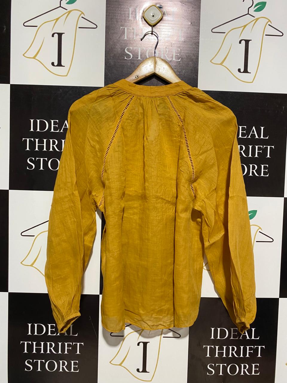 PIPER |L| BUST 21|B12| MUSTARD YELLOW BOHO BLOUSE