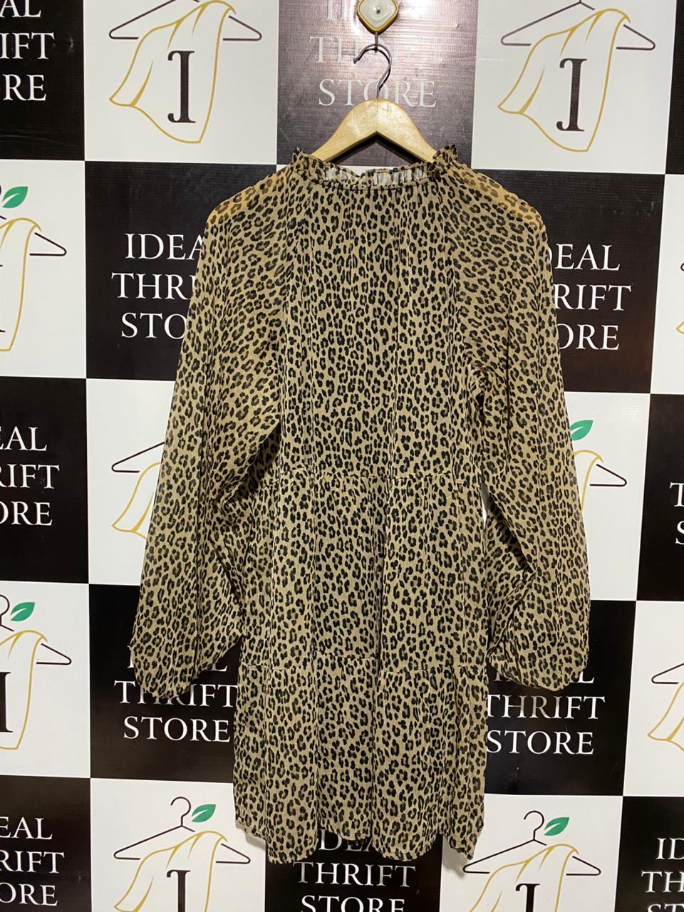 ANKO |L| BUST 20| RUFFLE NECK LONG SLEEVE TIERED DAY DRESS