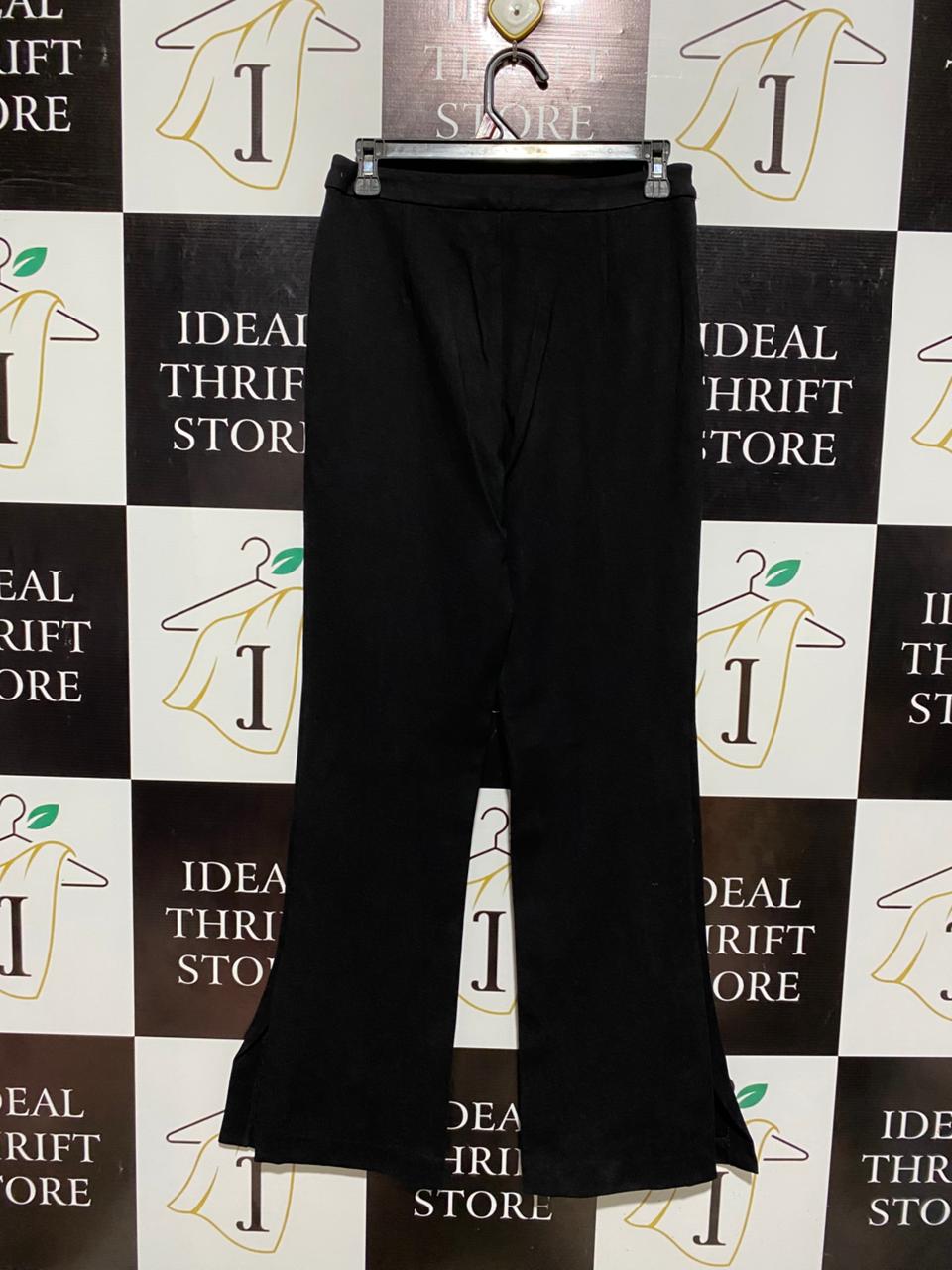 MEET METRO |M| WAIST 27| BLACK HIGH-RISE DRESS PANTS WITH STRUCTURED FRONT SEAM AND STRETCH FIT