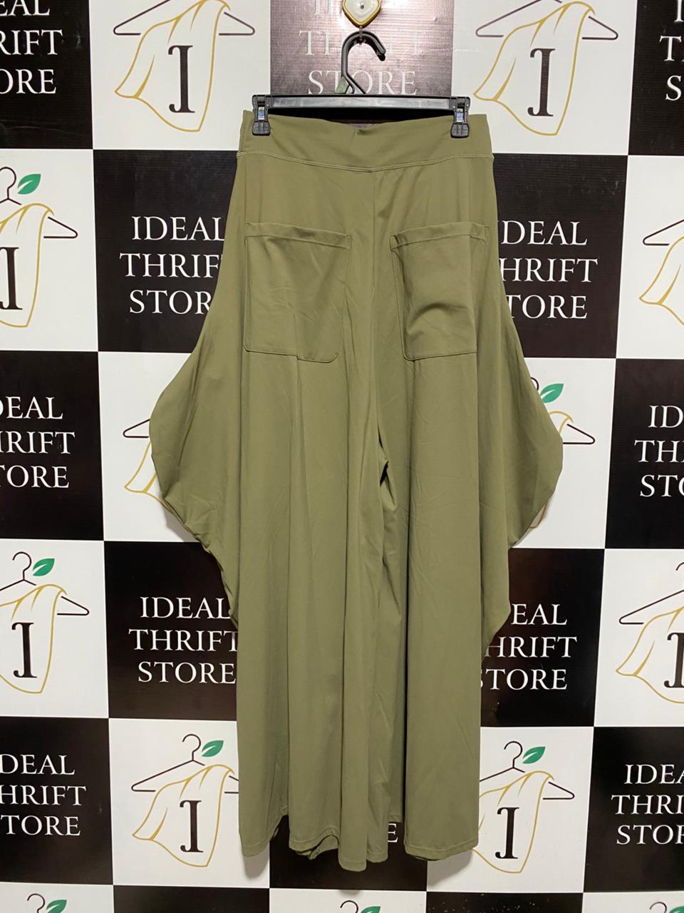 OLIVE GREEN DRAPED RELAXED HAREM PANTS |M| WAIST 28|