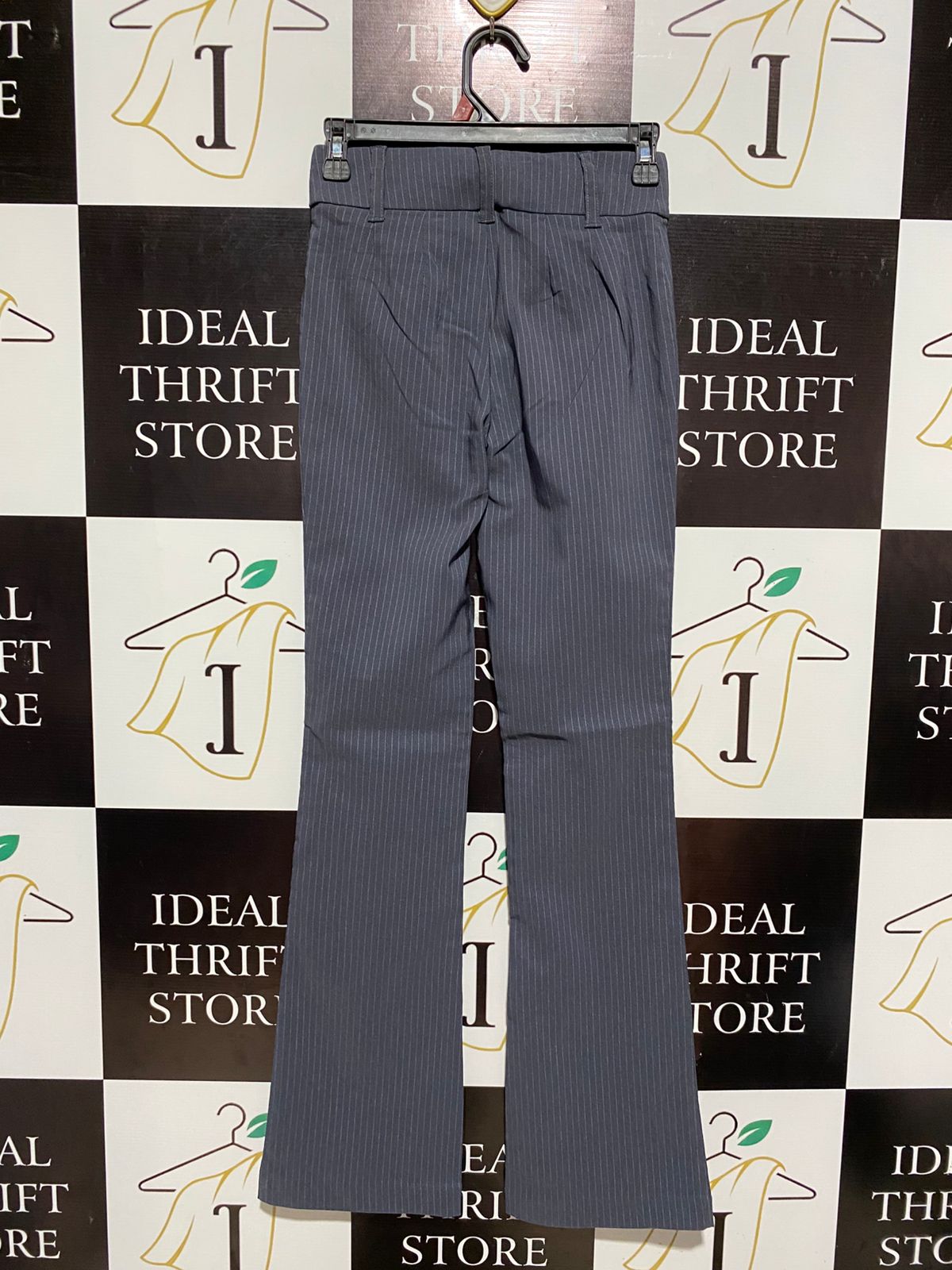 ANKO |S| WAIST 26| GREY PINSTRIPE HIGH-RISE FLARE DRESS PANTS