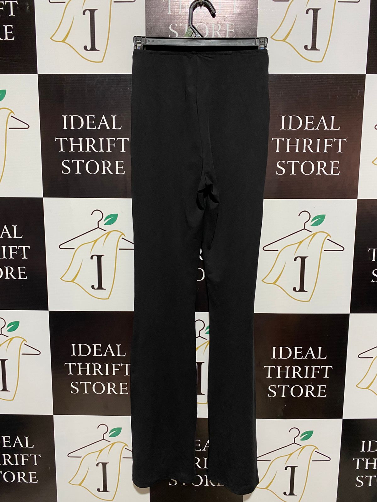 CHIC BLACK HIGH-WAISTED SAILOR FLARE PANTS WITH GOLD BUTTON ACCENTS |S| WAIST 23|