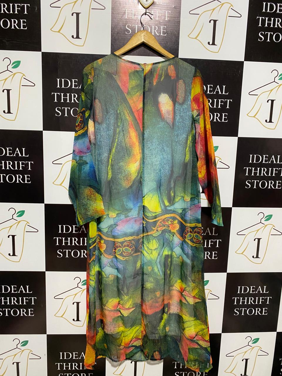 GRACILA |M| BUST 19| C6| ARTISTIC ABSTRACT WATERCOLOR TUNIC DRESS