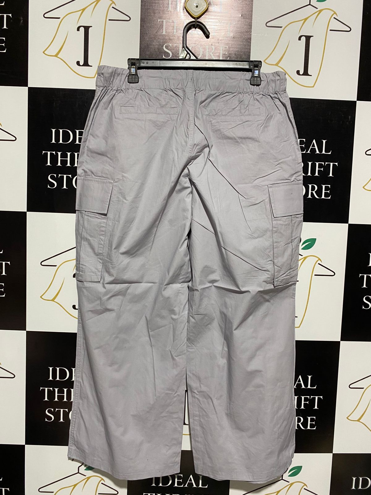 ANKO |XL| WAIST 34| CASUAL LIGHT GRAY WIDE-LEG CARGO PANTS - MULTI-POCKET UTILITY TROUSERS