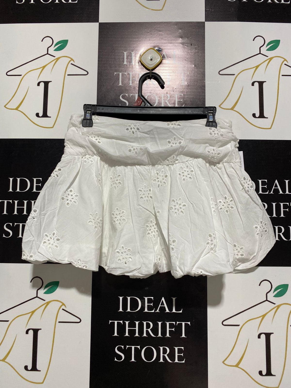 PRINCESS POLLY |M| WAIST 29| WHITE EYELET MINI SKIRT