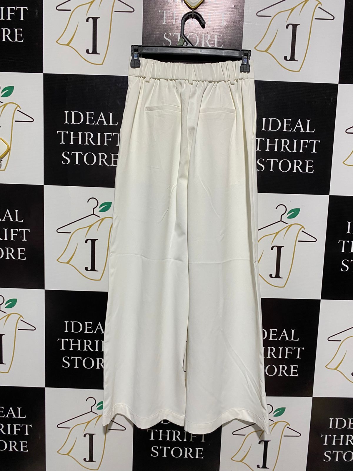WHITE SANDSTOM |S| WAIST 25| WHITE TAILORED WIDE-LEG TROUSERS