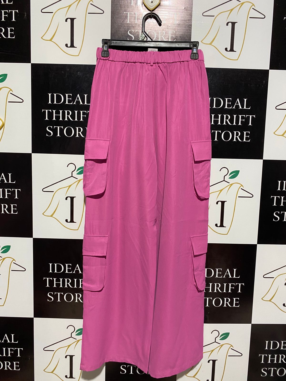 SHEIN |S| WAIST 26| VIBRANT PINK WIDE-LEG CARGO PANTS