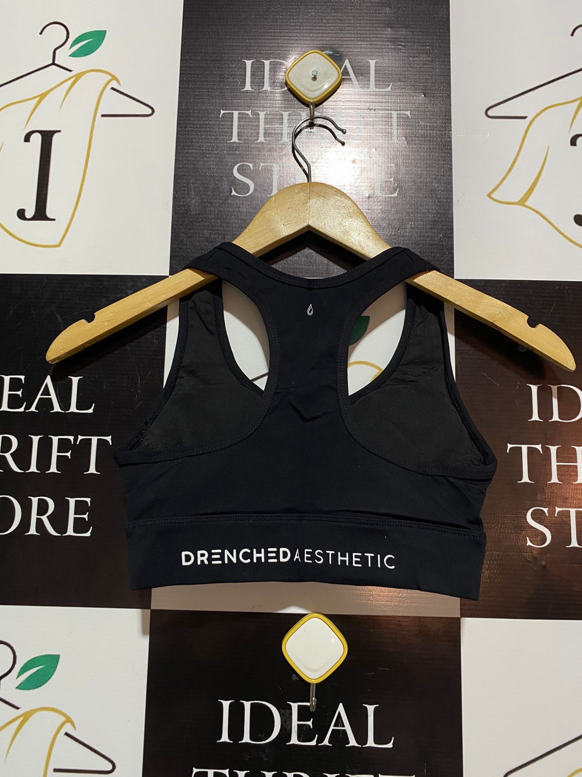 |XS | BUST 12| BLACK RACERBACK SPORTS BRA