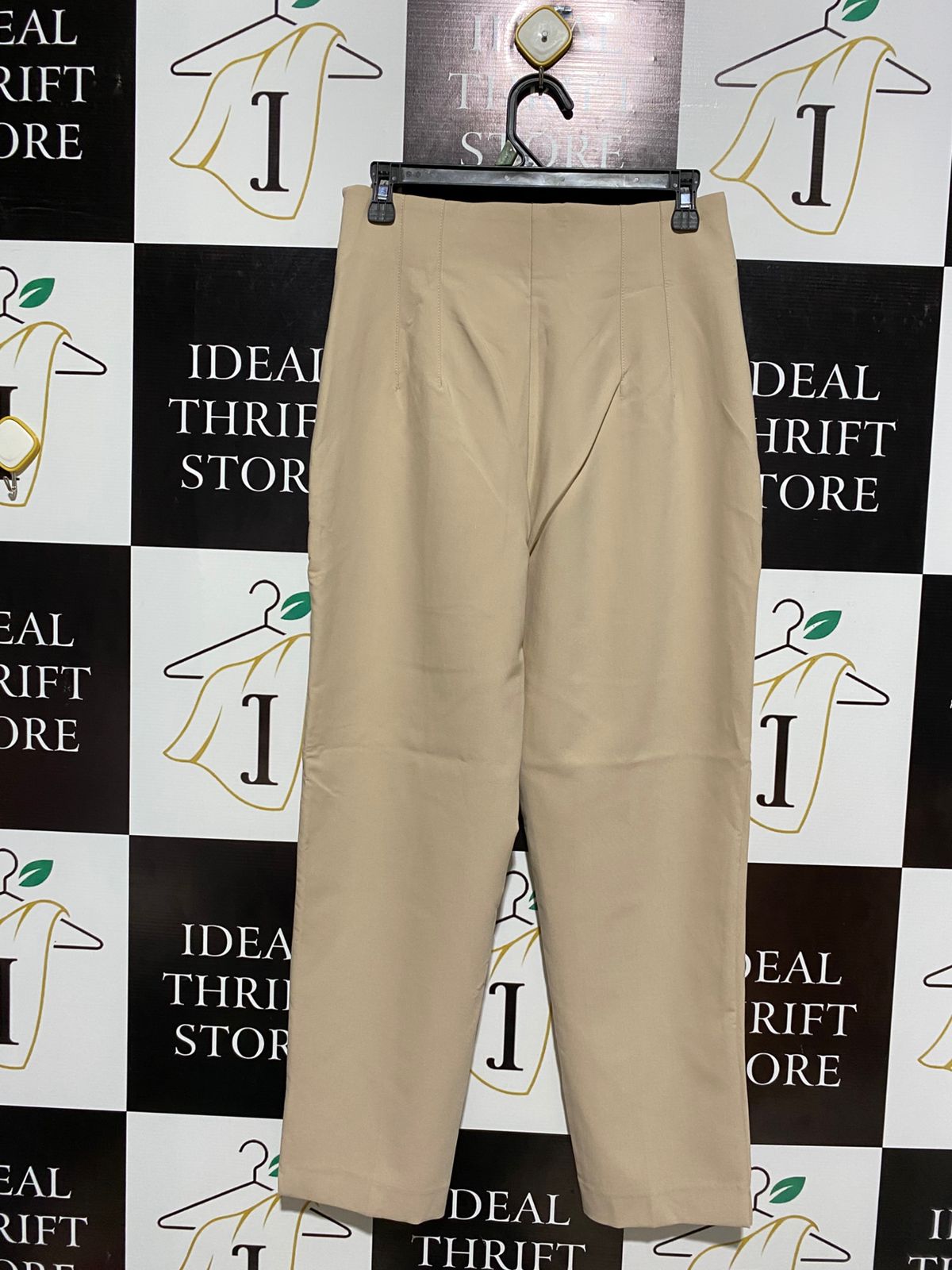 ZARA |M| BUST 28| BEIGE HIGH-WAISTED TAILORED TROUSERS