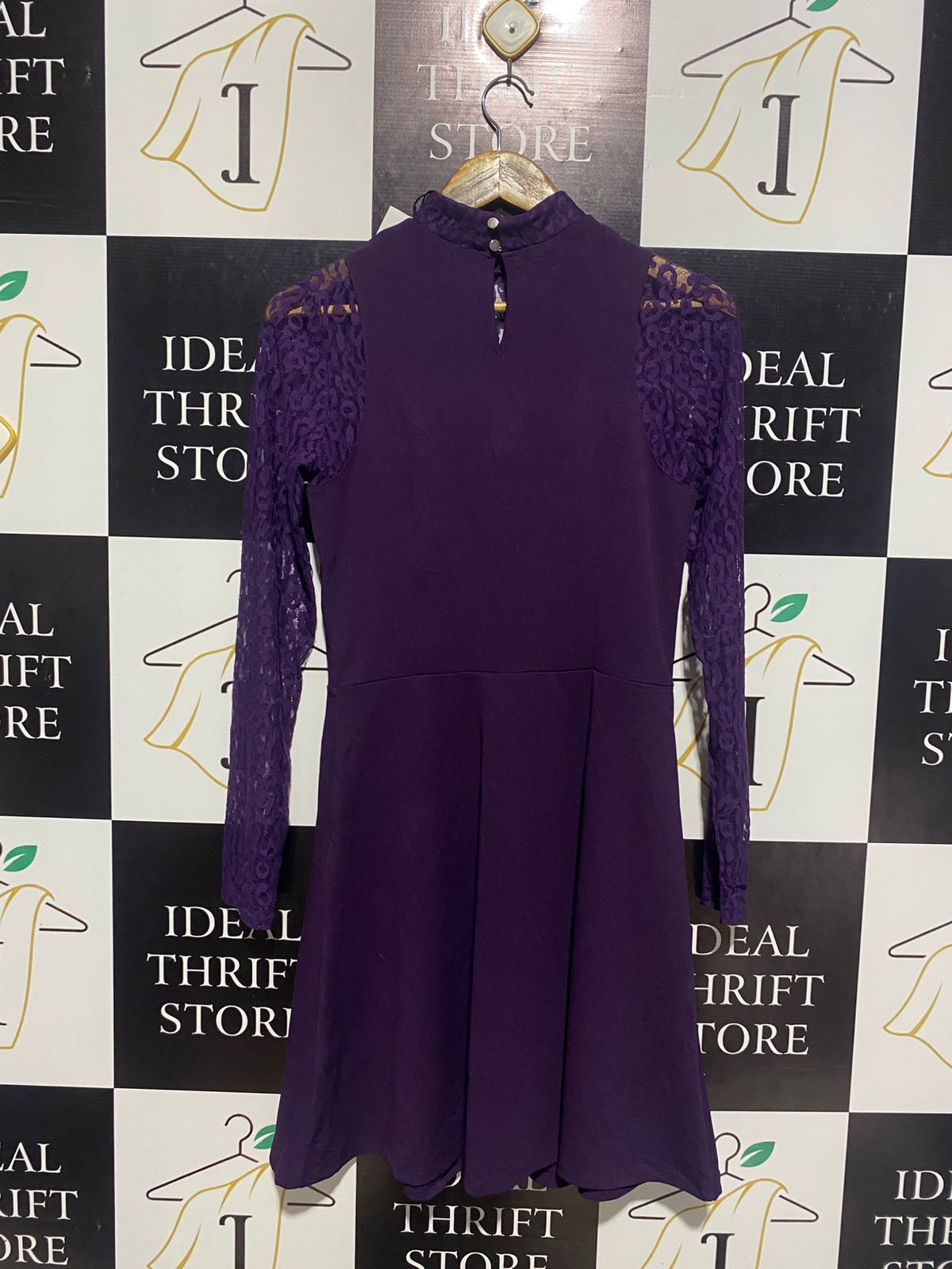 MOHITO |M| BUST 16| C6| ROYAL PURPLE LACE OVERLAY MINI DRESS