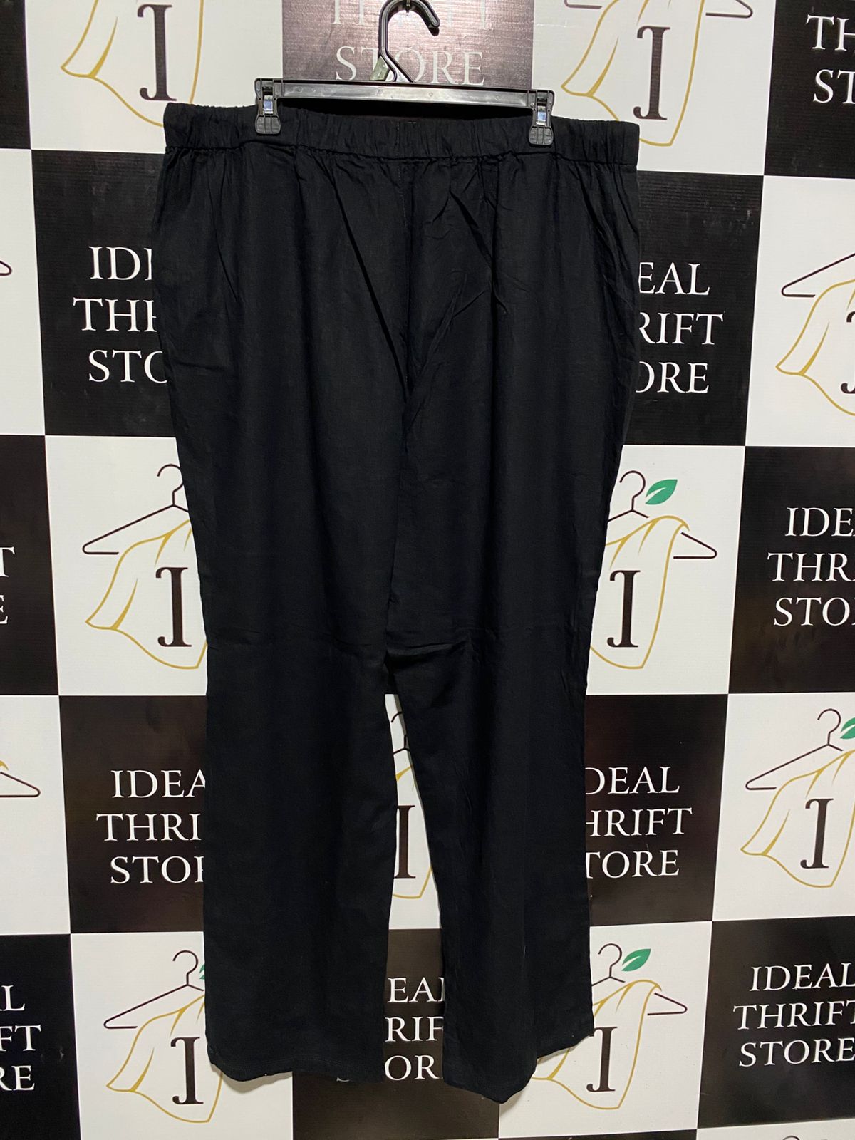 AVELLA |XXL| WAIST 40| WOMEN’S BLACK EUROPEAN LINEN BLEND PANTS