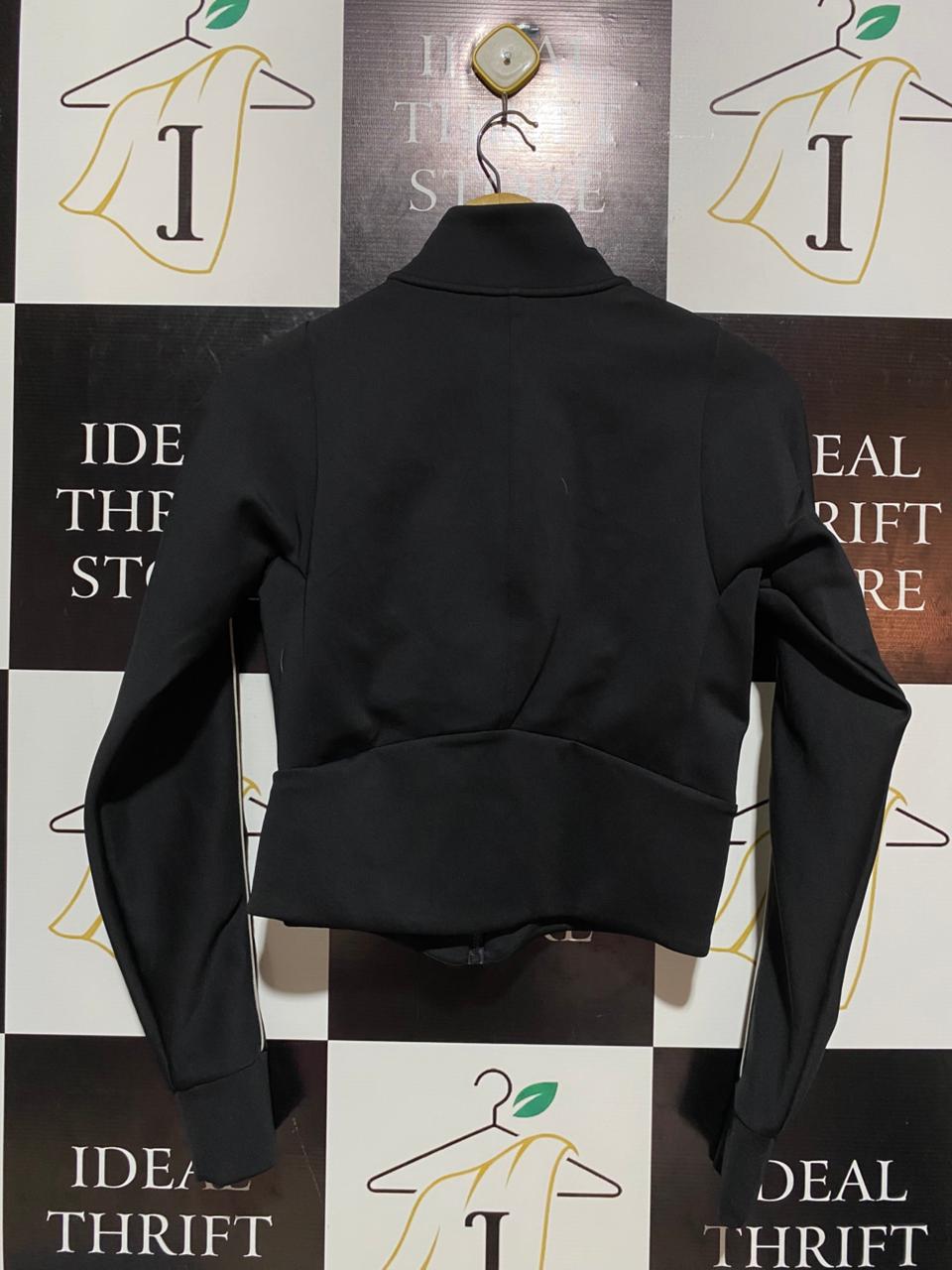 ADIDAS |XS| BUST 17| BLACK FULL-ZIP TRAINING JACKET WITH WHITE PIPING DETAIL